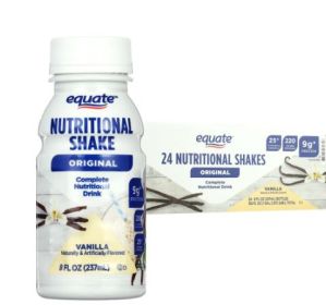 Equate Original Meal Replacement Nutritional Shakes, Vanilla, 8 fl oz, 24 Count