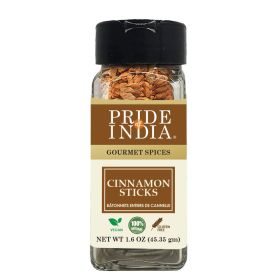 Pride of India | Cinnamon Bark Whole 0.8 oz (22.67 gm) Small Dual Sifter Bottle | Freshly Sourced from India | Gourmet Whole Spice | Strong Aroma