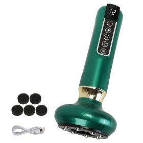 1Pc Anti Cellulite Massager Handheld Vacuum Suction Cupping Kit Beauty Tool With 12 Suction Mode 12 Heating 20Mins Auto-Off One-Key Pressure Rele (Color: Green)